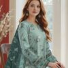 3 PCs Women's UnStitched Printed Embroidered Suit - Image 2