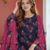 3 PCs Women's UnStitched Printed Embroidered Suit - Image 2