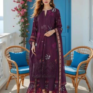 3 PCs Women's UnStitched Printed Suit