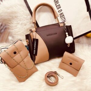 Women's Rexine Plain Hand Bag Set