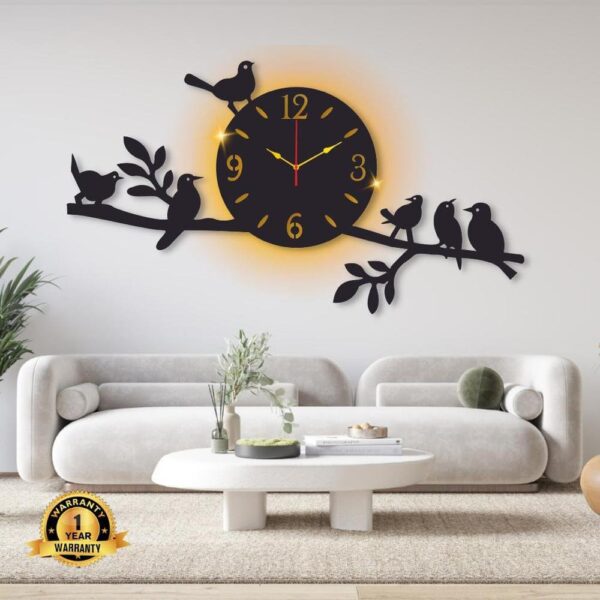 Sparrow Design Laminated Wall Clock With Backlight