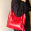 BagX- 3 PCs Women's PU Leather Handbag-Red - Image 2