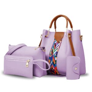 BagX- Capri 4 PCs Lilac PU Leather Handbag