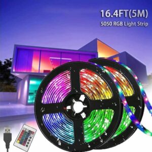 Multicolor LED USB Light Strip with Remote Control -16.4 Ft