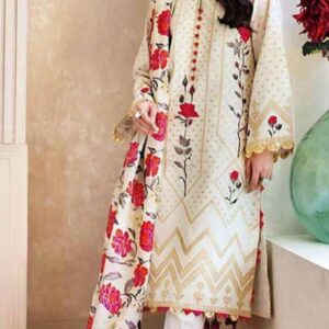 3pcs Women's Unstitched Embroidered Suit