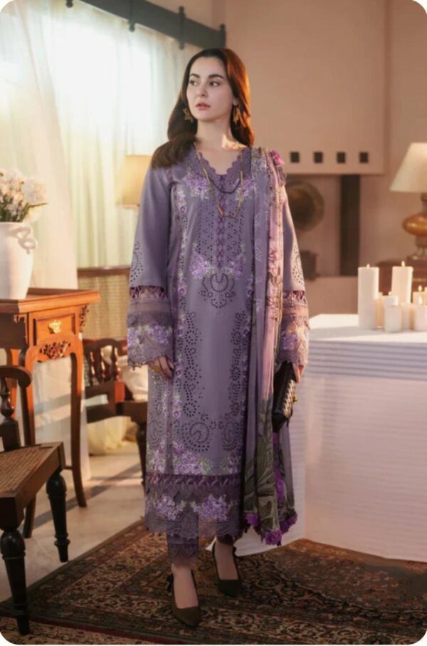 3 PCs Women's Unstitched Embroidered Suit