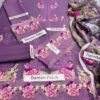 3 PCs Women's Unstitched Embroidered Suit - Image 2