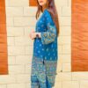 2 PCs Women's stitched Linen Printed Suit - Image 2