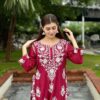 2 PCs Women's stitched Cotton Embroidered Shirt & Trouser - Image 2