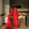 3 PCs Women's stitched lace work Suit - Image 3