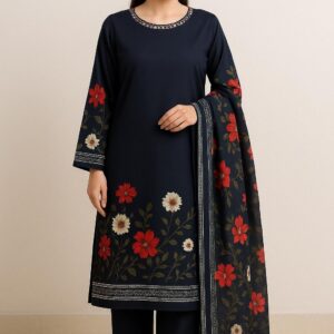 3 PCs Women's stitched Printed Suit