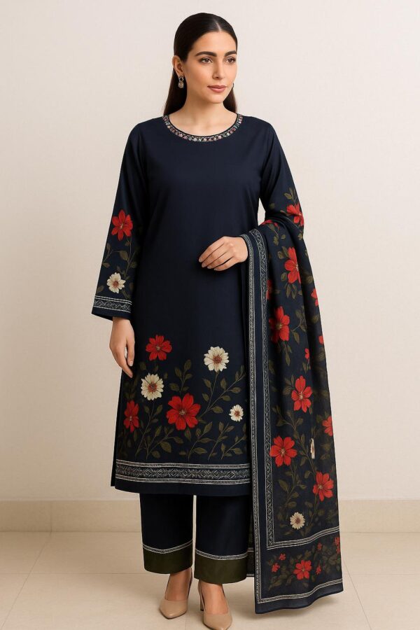 3 PCs Women's stitched Printed Suit