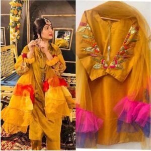 3 PCs Women's stitched Cotton silk Embroidered Suit